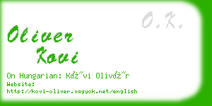 oliver kovi business card