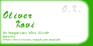oliver kovi business card